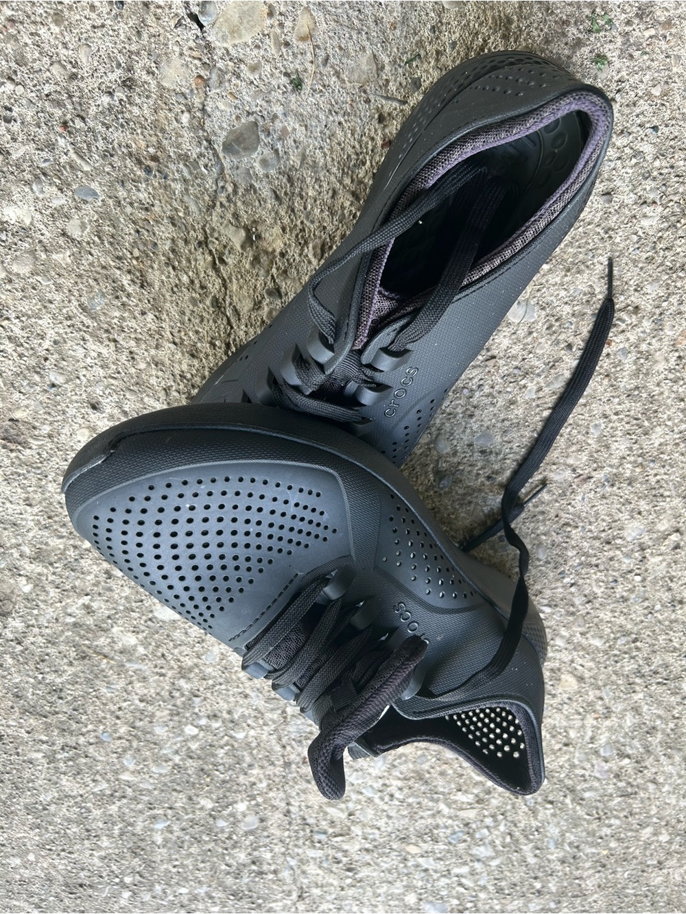 CROCS Men's Black Perforated Casual Sneakers Sz 13 - Picture 8 of 9